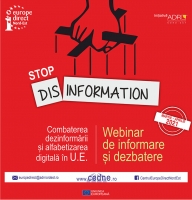 Webinar de informare și dezbatere pe tema „Combaterea dezinformării și alfabetizarea digitală în U.E.” 1